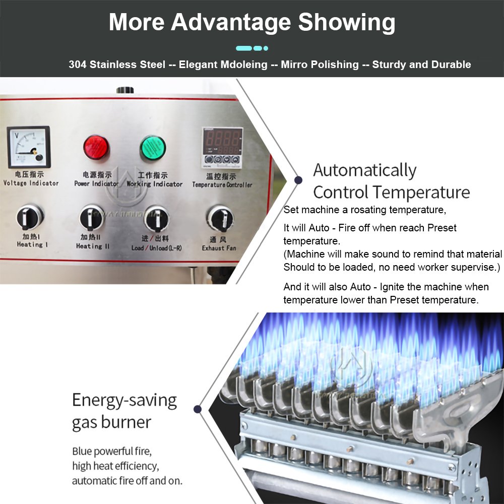 30-500kg/batch Stainless Steel Electric Gas Heating Coca Coffee Beans Grain Pistachio Soybean Seeds Nut Roaster Roasting Machine