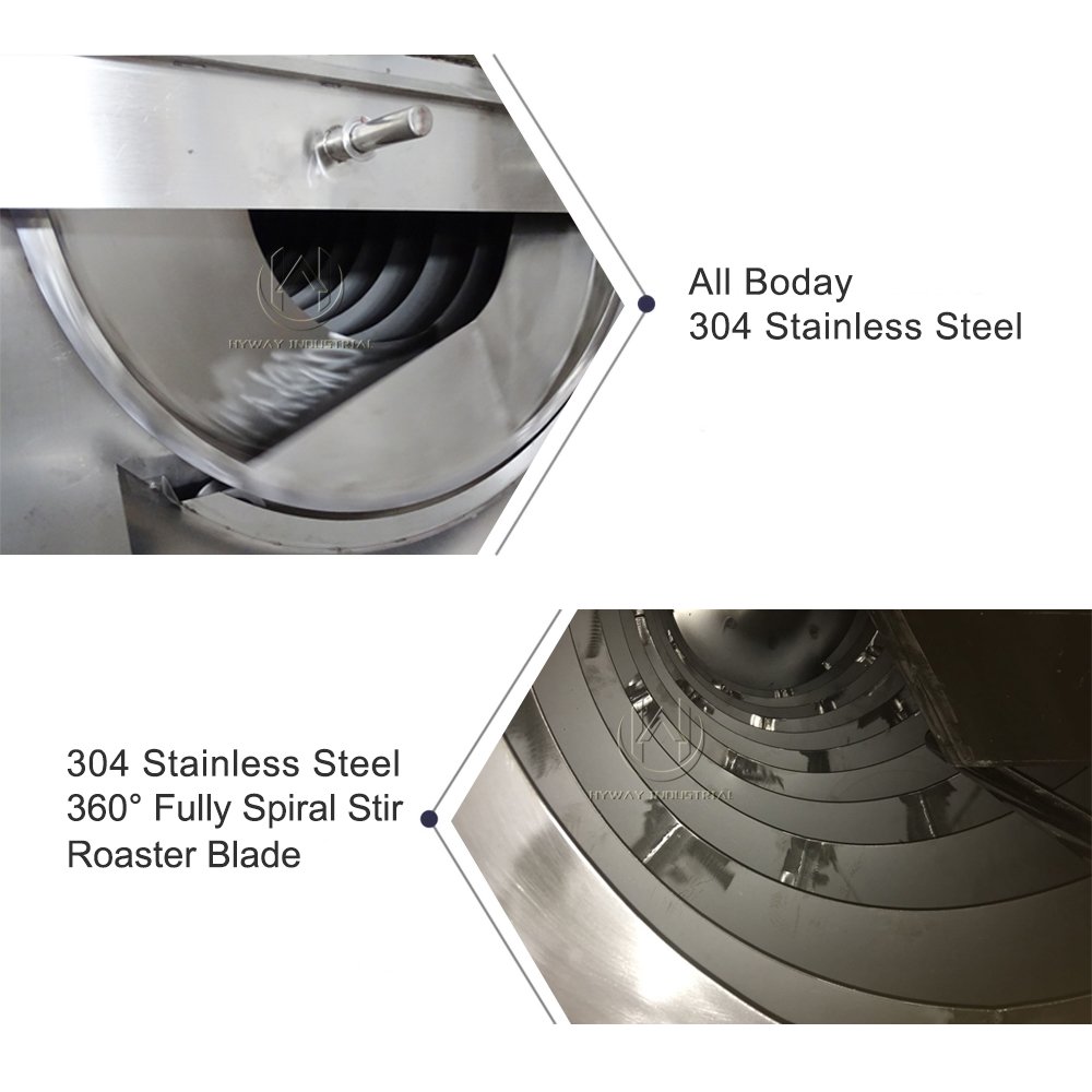 30-500kg/batch Stainless Steel Electric Gas Heating Coca Coffee Beans Grain Pistachio Soybean Seeds Nut Roaster Roasting Machine