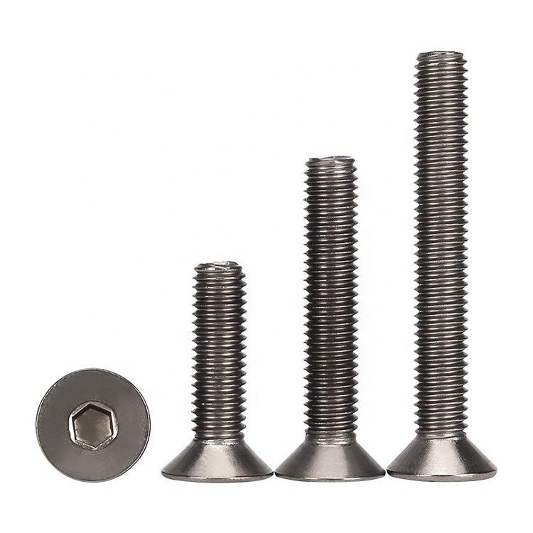 M2 M2.5 M3 M4 M5 M6 M8 Titanium Allen Head Bolts Titanium Socket Flat Countersunk Head Screws