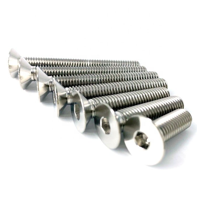 M2 M2.5 M3 M4 M5 M6 M8 Titanium Allen Head Bolts Titanium Socket Flat Countersunk Head Screws