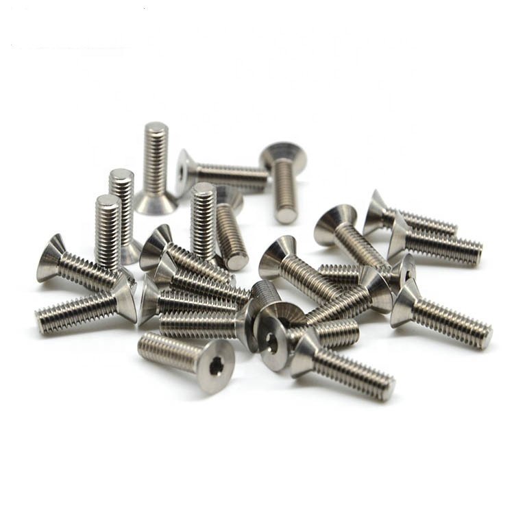M2 M2.5 M3 M4 M5 M6 M8 Titanium Allen Head Bolts Titanium Socket Flat Countersunk Head Screws