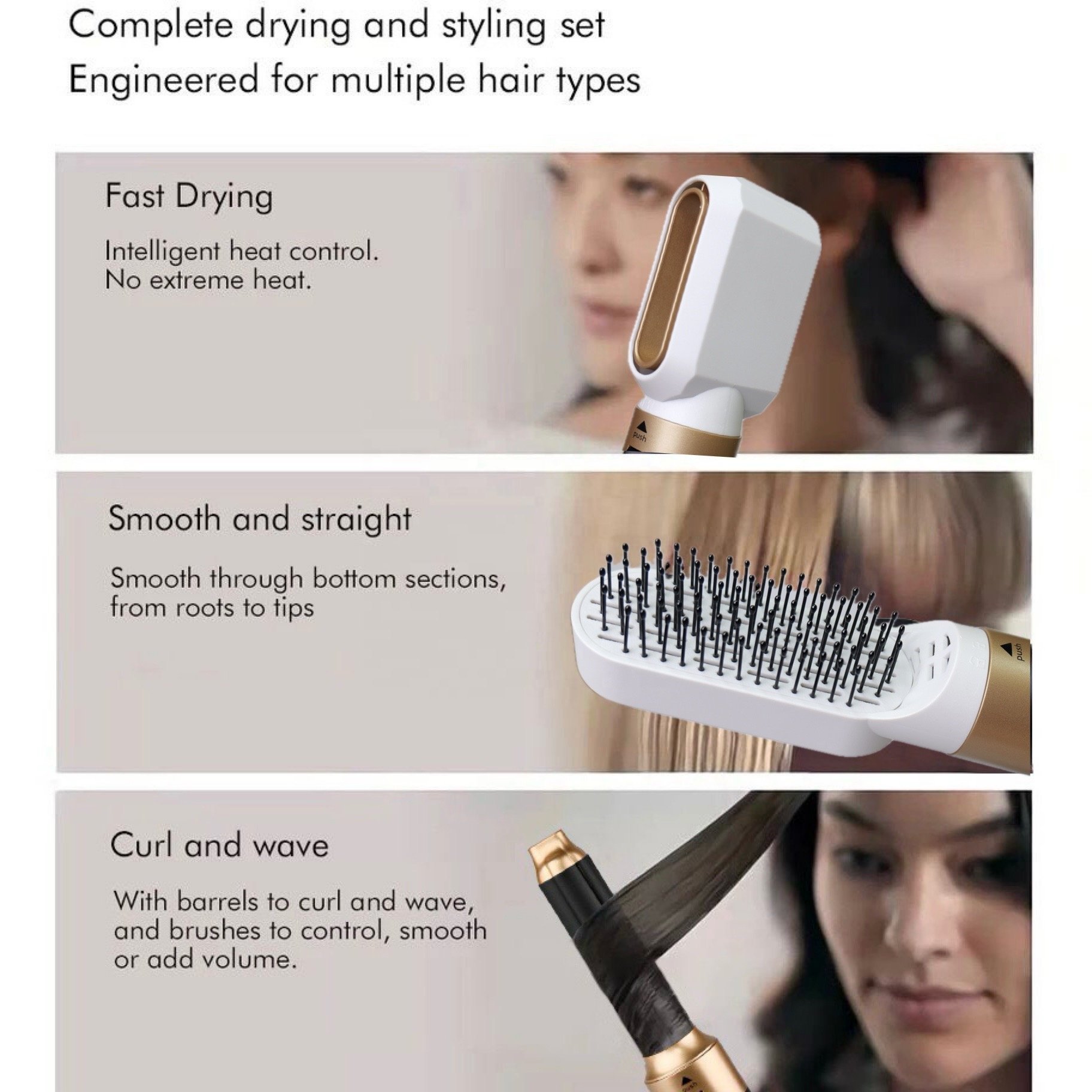 Multi Styler 6 in 1 Hair Dryer Brush 220V 1000W Professional Hair Styler With Curling Iron Straightener Multi Hair Styler Dryer