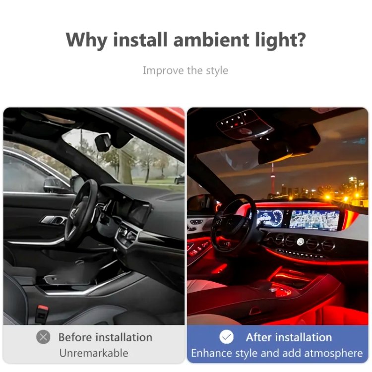 Universal 17 Pcs Auto Chase Acrylic Trim Interior Light Car Ambient Light Kit Car Interior Accessories