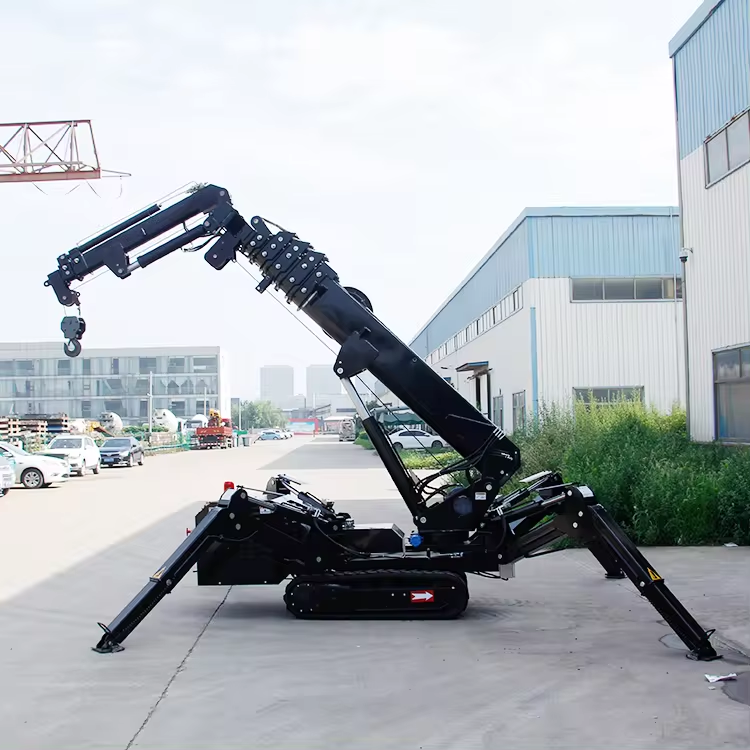 Excellent Configuration China Crawler Jib Construction Mini Crane 1200kg 3000kg Engineering Machine Mini Indoor Spider Crane