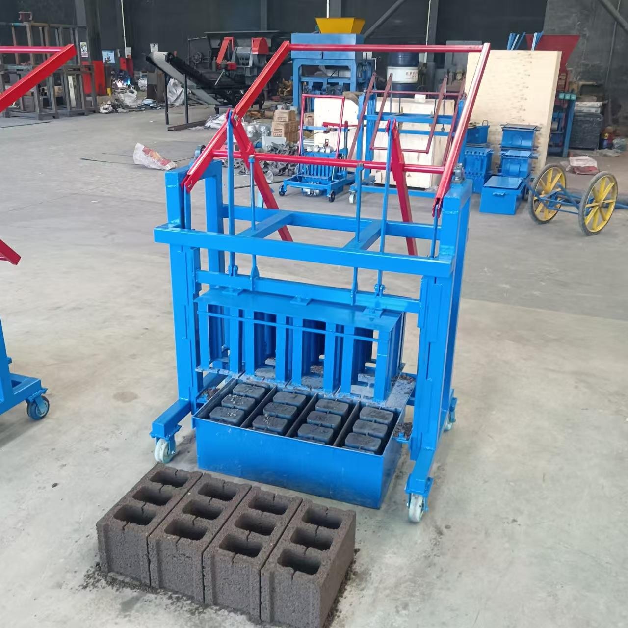 Cinder Building Hollow Egg Laying Concrete Cement Brick Moulding Block Making Machine Manual Paver Brick Laying Machine