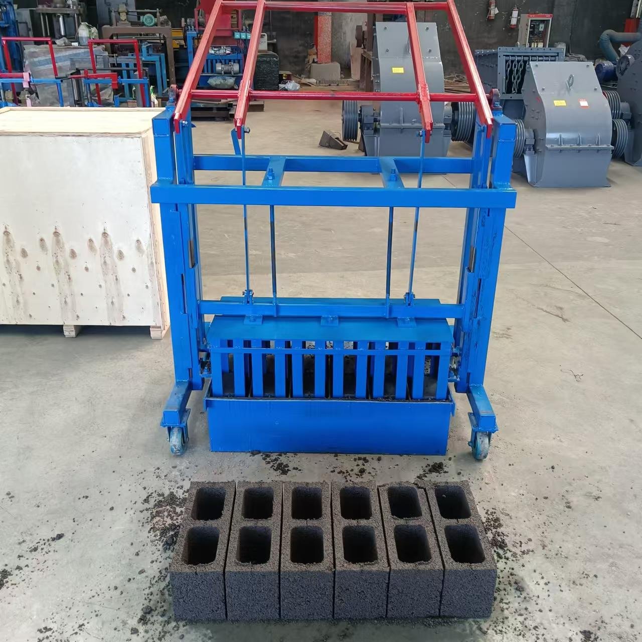 Cinder Building Hollow Egg Laying Concrete Cement Brick Moulding Block Making Machine Manual Paver Brick Laying Machine