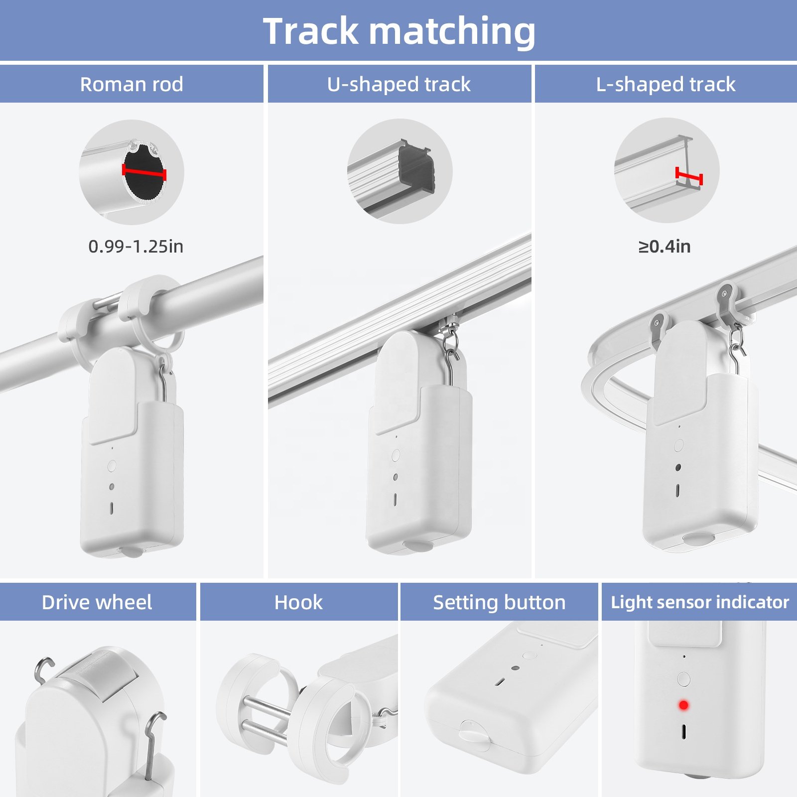App Controlled Motorized Curtain Accessory Smart Blinds Motor Automatic Curtain Opener Smart Curtain Drivers for Hotels