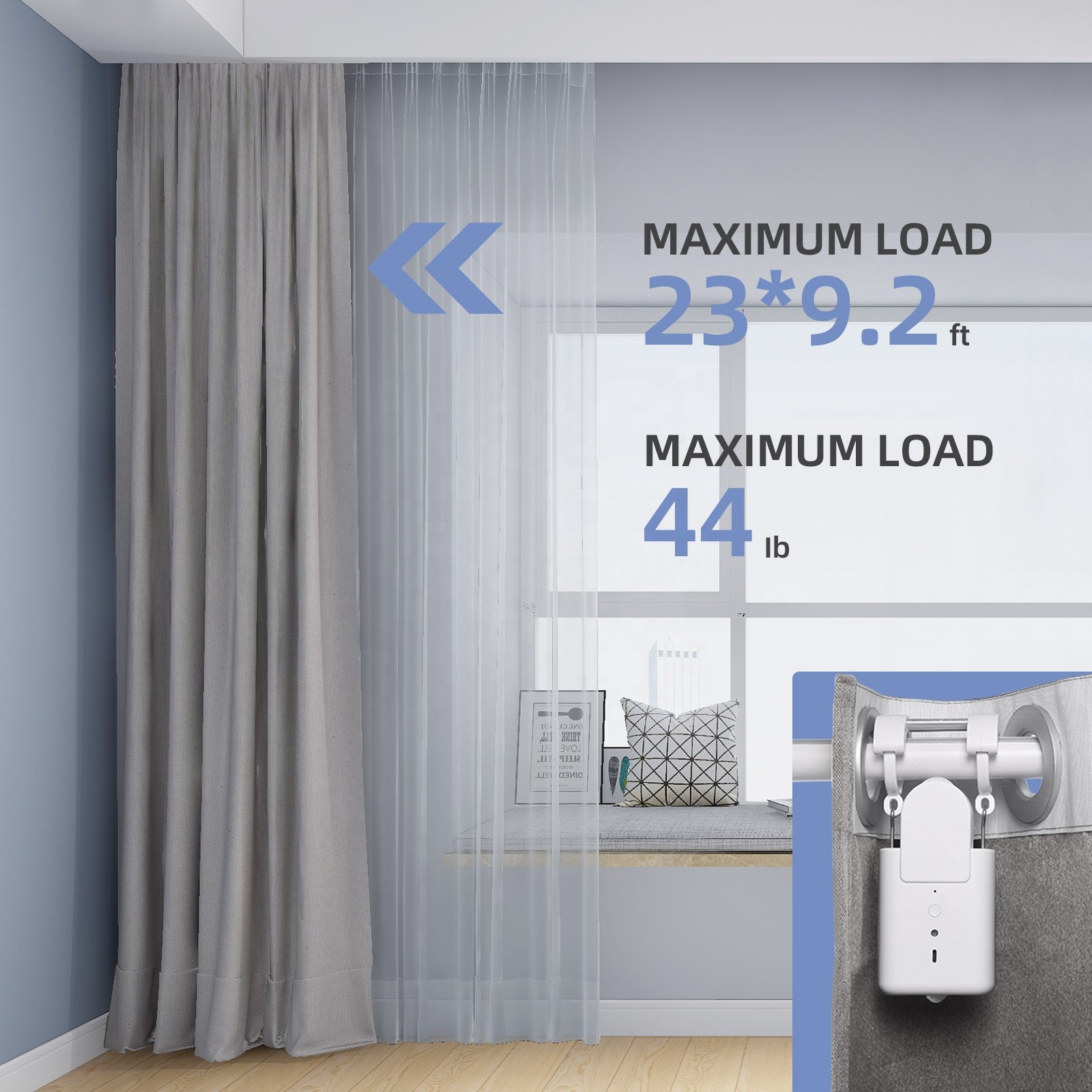 App Controlled Motorized Curtain Accessory Smart Blinds Motor Automatic Curtain Opener Smart Curtain Drivers for Hotels