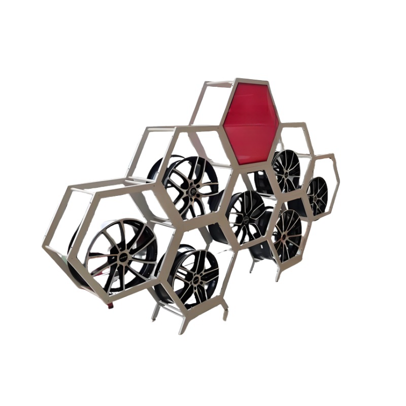 4S Shop Wheel Rim Display Stands Auto Repair Store Metal Wheel Storage Racks Wheel Hub Display Racks