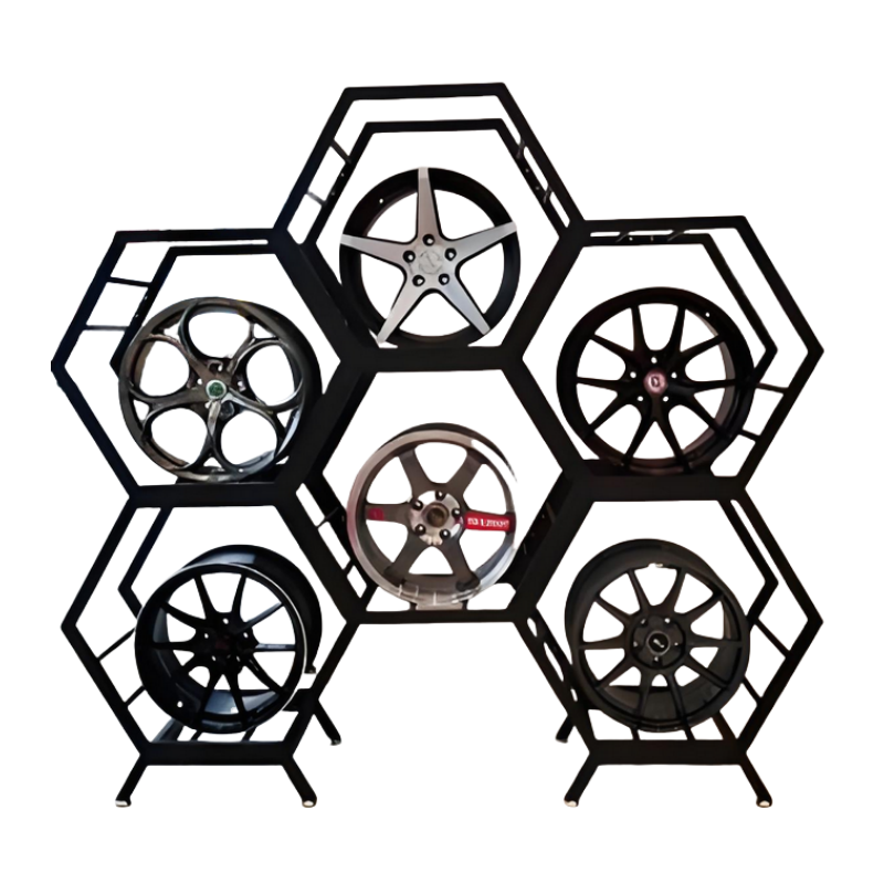 4S Shop Wheel Rim Display Stands Auto Repair Store Metal Wheel Storage Racks Wheel Hub Display Racks
