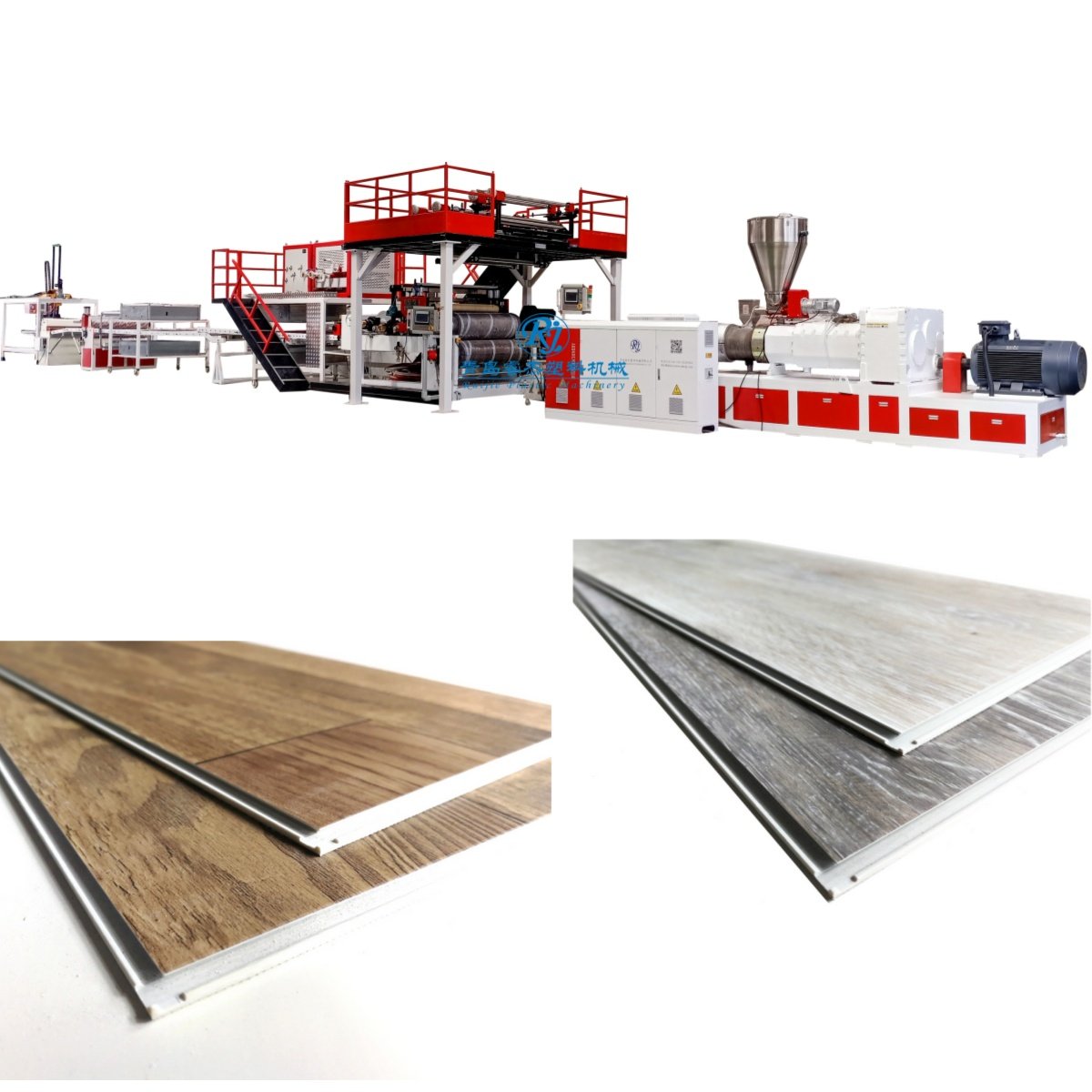 SPC Flooring Extruder Machinery for Making PVC Flooring Board Making Machine PVC Click Flooring Production Line