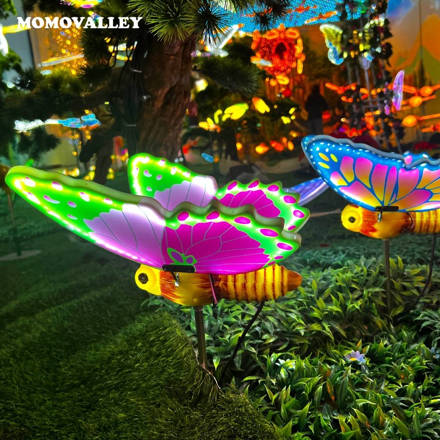 Momovalley LED Purple Dynamic butterfly Theme Park Lights Perfect Decorative Lighting for Festivals and Outdoor Christmas