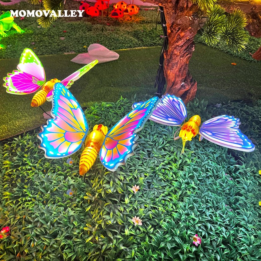 Momovalley LED Purple Dynamic butterfly Theme Park Lights Perfect Decorative Lighting for Festivals and Outdoor Christmas
