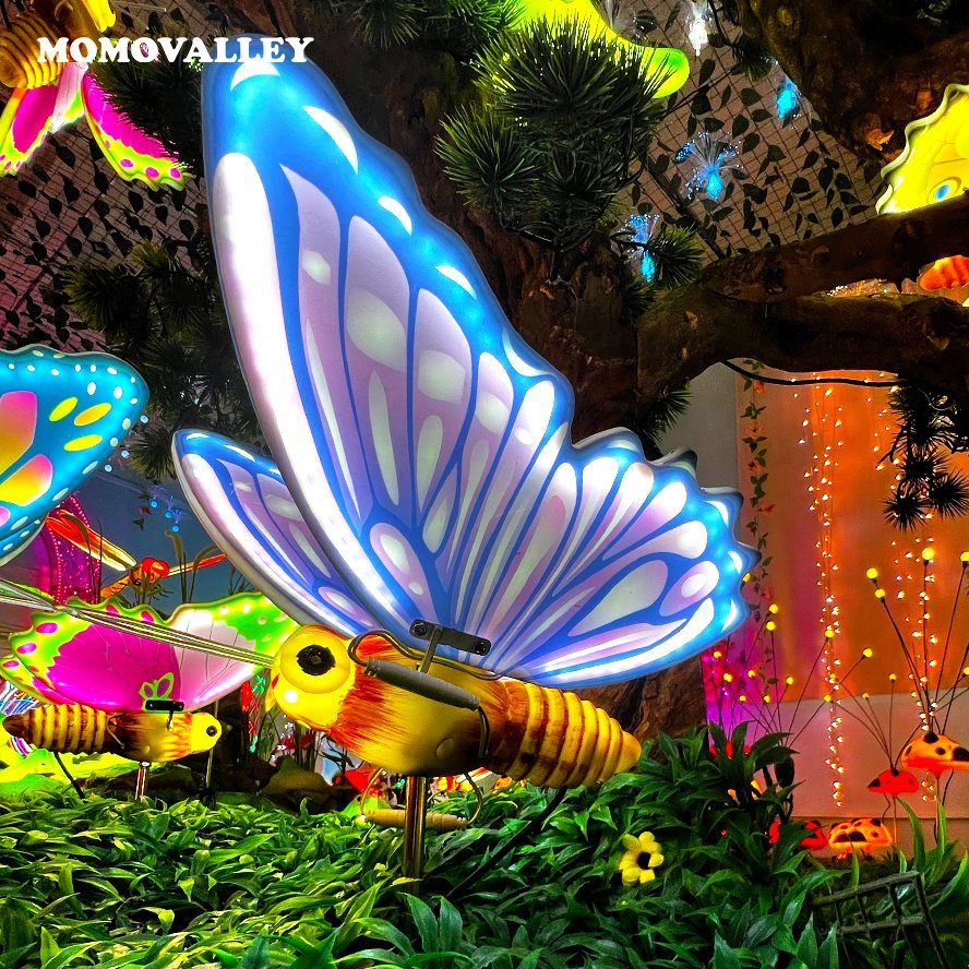Momovalley LED Purple Dynamic butterfly Theme Park Lights Perfect Decorative Lighting for Festivals and Outdoor Christmas