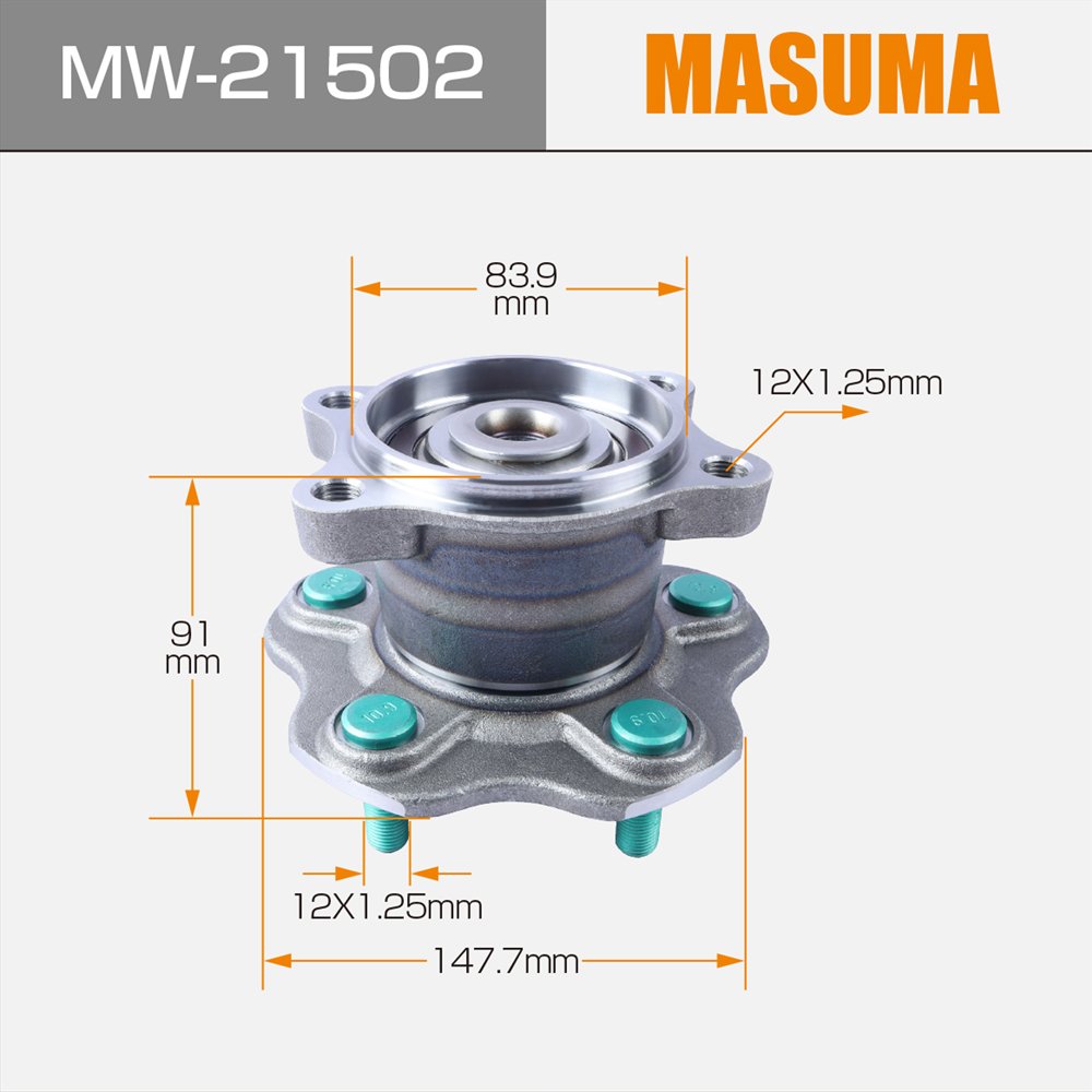 MW-21502 MASUMA Auto Bearing Unit Front Rear Wheel Hub Bearing for Toyota Nissan 43202-CN000 43202-ZB600