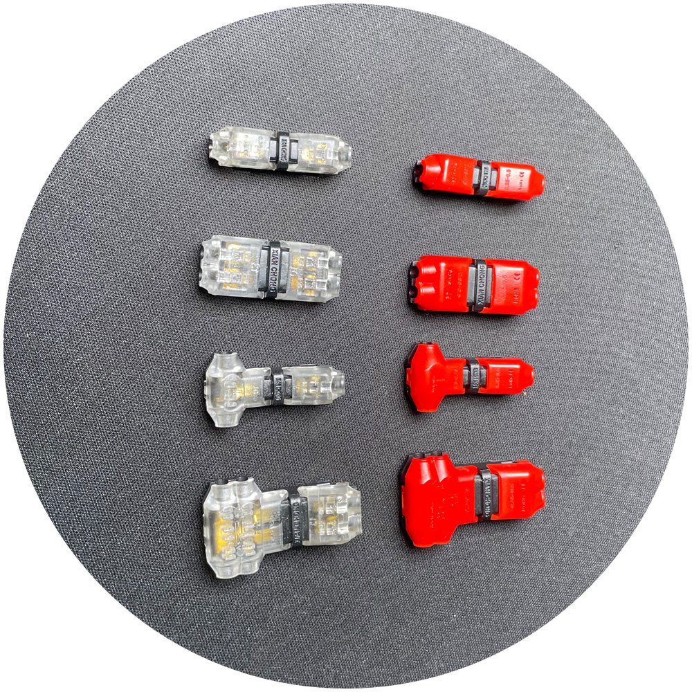 Free Solder Free Peeling Qijie Red Transparent H1 H2 H3 T1 T2 T1A D2 D1 LED Light Wire Splice Connector for Car Motor Auto