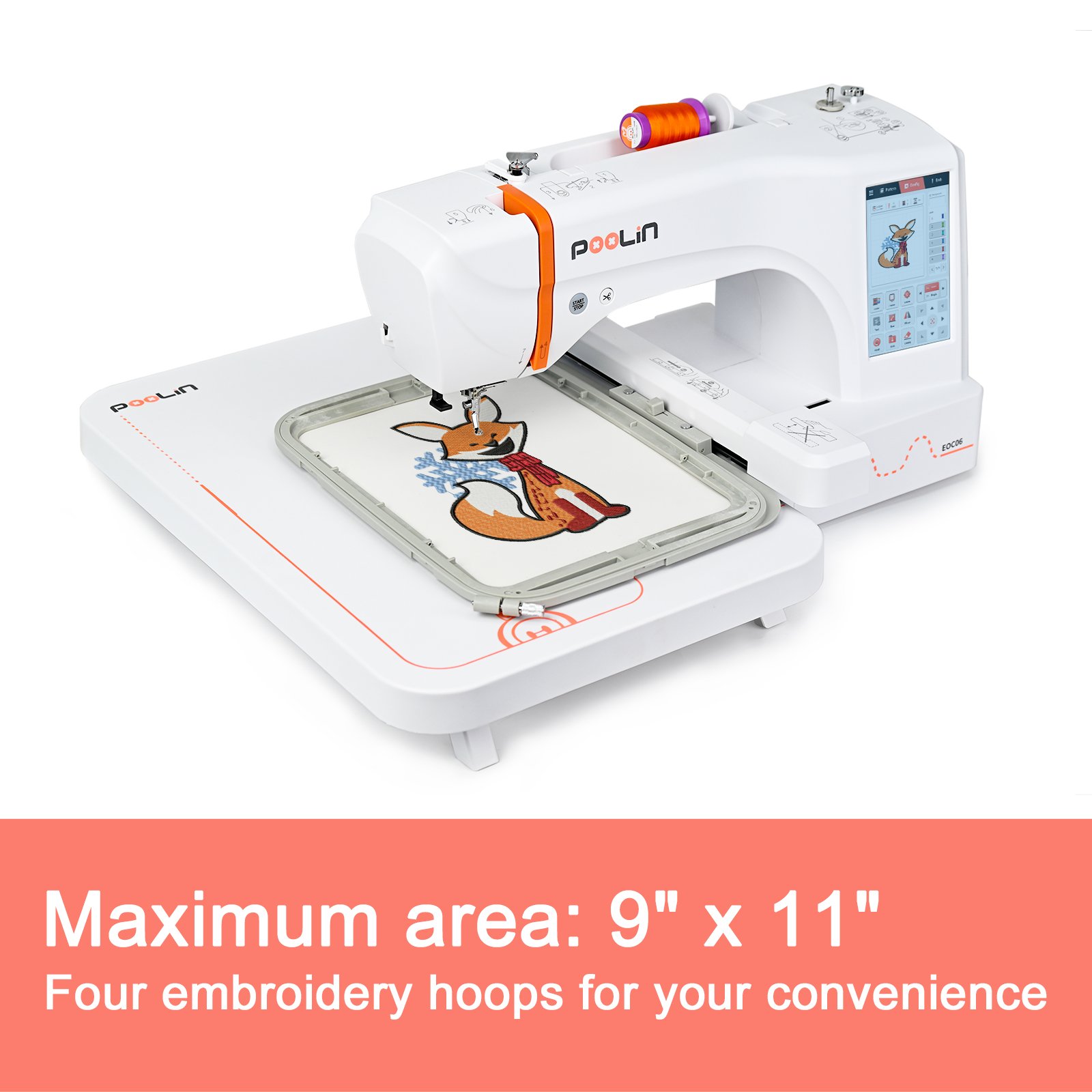 2024 POOLIN EOC06 Hot Sales Electric Factory Lowest Price Household Embroidery Sewing Machines for Home Use