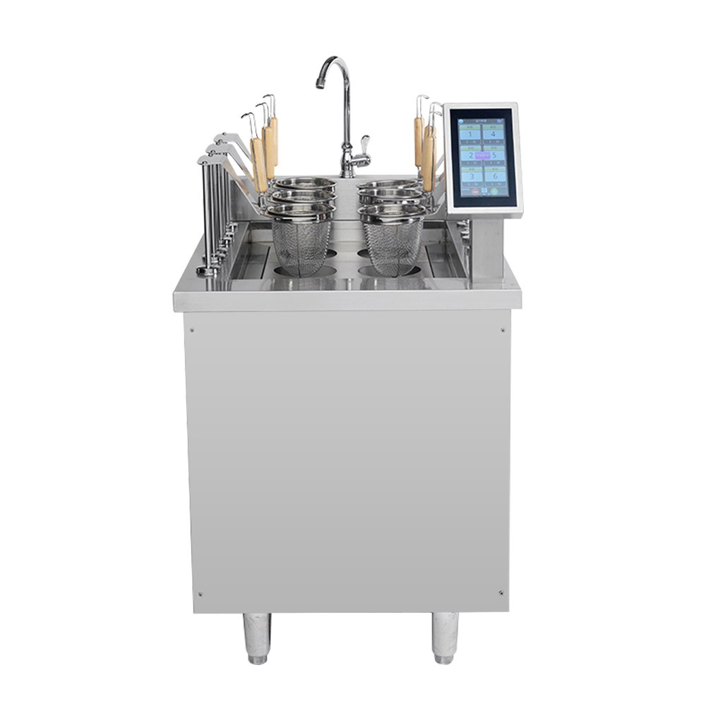 Factory Auto Lift Electric Pasta Cooker Noodle Induction Natural Gas Boiler Commercial Convection 9 6 Hole with Cabinet for Sale