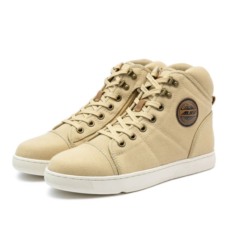 Casual Retro Street Riding Shoes Breathable Thickened Protection Canvas Fabric Cycling Boots