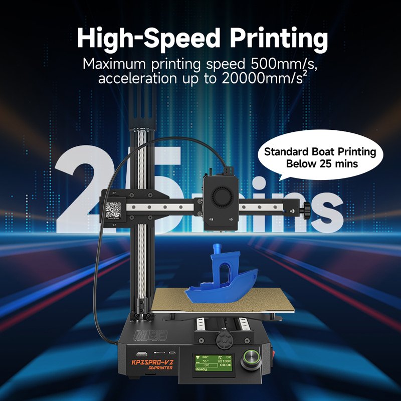 Kingroon KP3S PRO V2 High Speed Klipper Firmware FDM 3D Printer Automatic Leveling Education Impresora 3D Printer