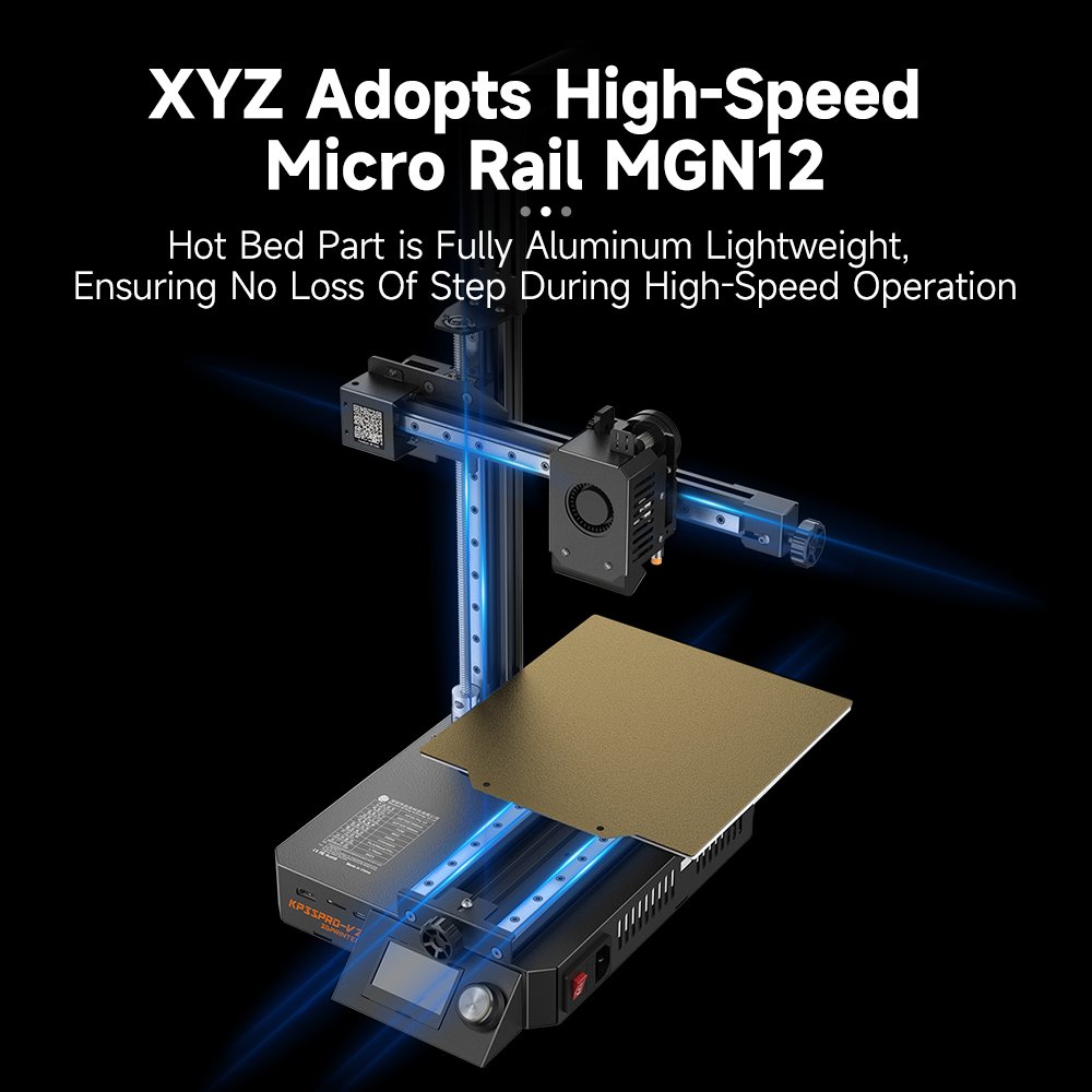 Kingroon KP3S PRO V2 High Speed Klipper Firmware FDM 3D Printer Automatic Leveling Education Impresora 3D Printer