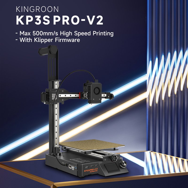Kingroon KP3S PRO V2 High Speed Klipper Firmware FDM 3D Printer Automatic Leveling Education Impresora 3D Printer