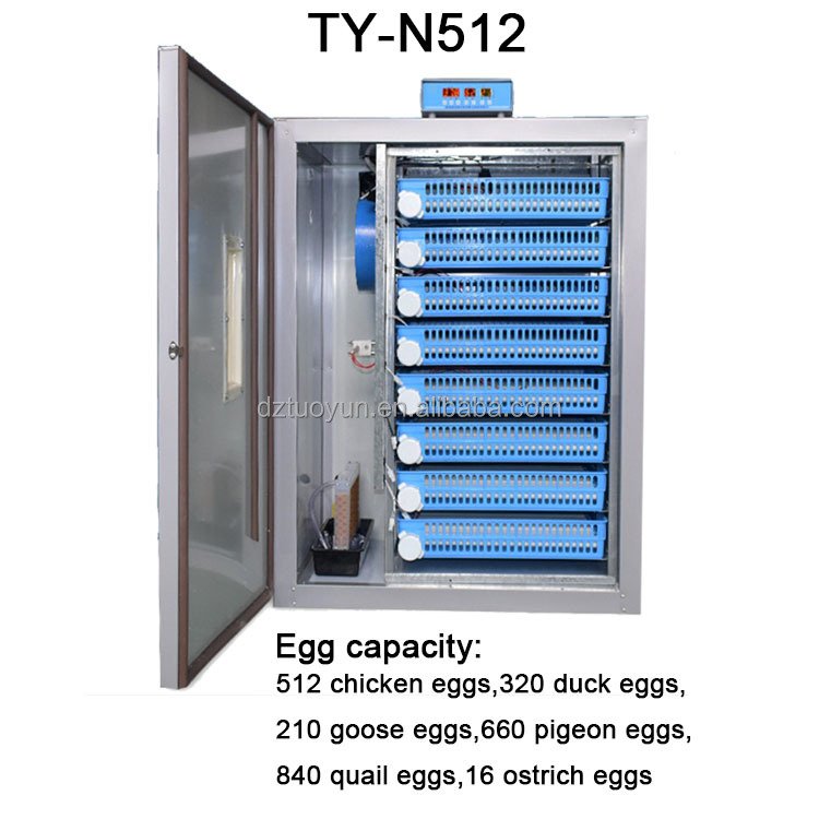 TUOYUN Hot Selling 512 Eggs Steel Duck Incubators Auto Electric and Battery Egg Setter Incubator Hatcher
