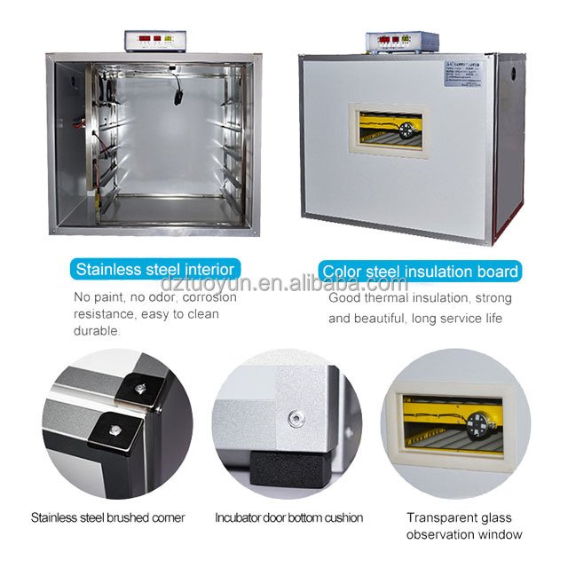 TUOYUN Hot Selling 512 Eggs Steel Duck Incubators Auto Electric and Battery Egg Setter Incubator Hatcher