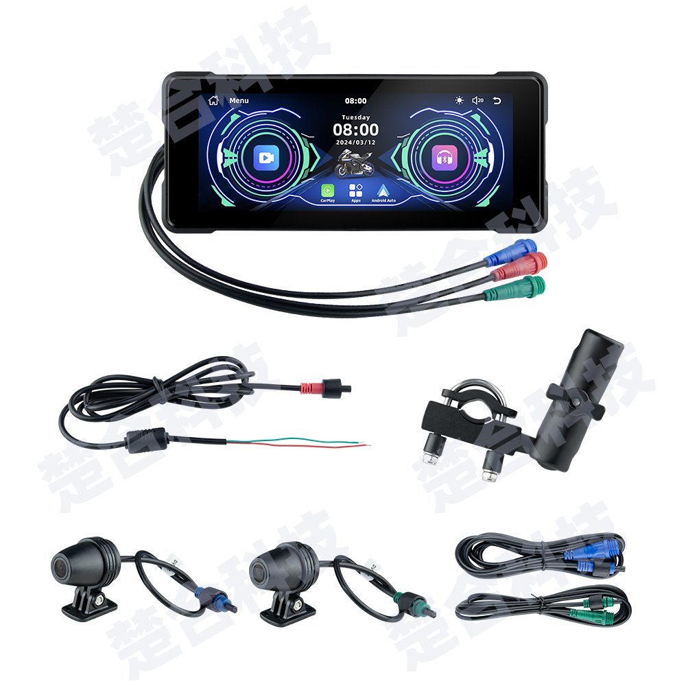 EKIY 6.86inch Front Rear Dual Bluetooth Camera Recorder Motorcycle Wireless CarPlay Android Auto GPS Motor Carplay Navigation
