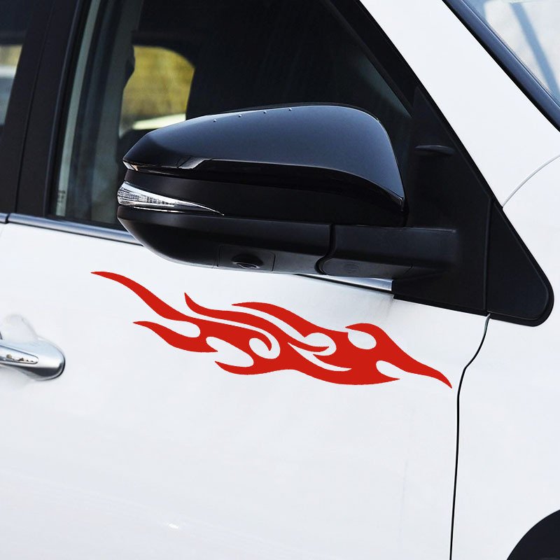 Custom Vehicle Sedan UV Proof Waterproof Vinyl Decal Yacht Boat Auto Car Hood Bumper Body Scratch Cover Flame DIY AD. Stickers