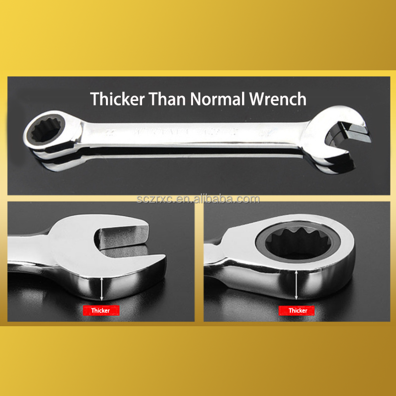 Industrial Forged 45# Carbon Steel Chromed Mirror Surface Thickened Torx & Open End Wrench for Auto Motor Bicycle Repair
