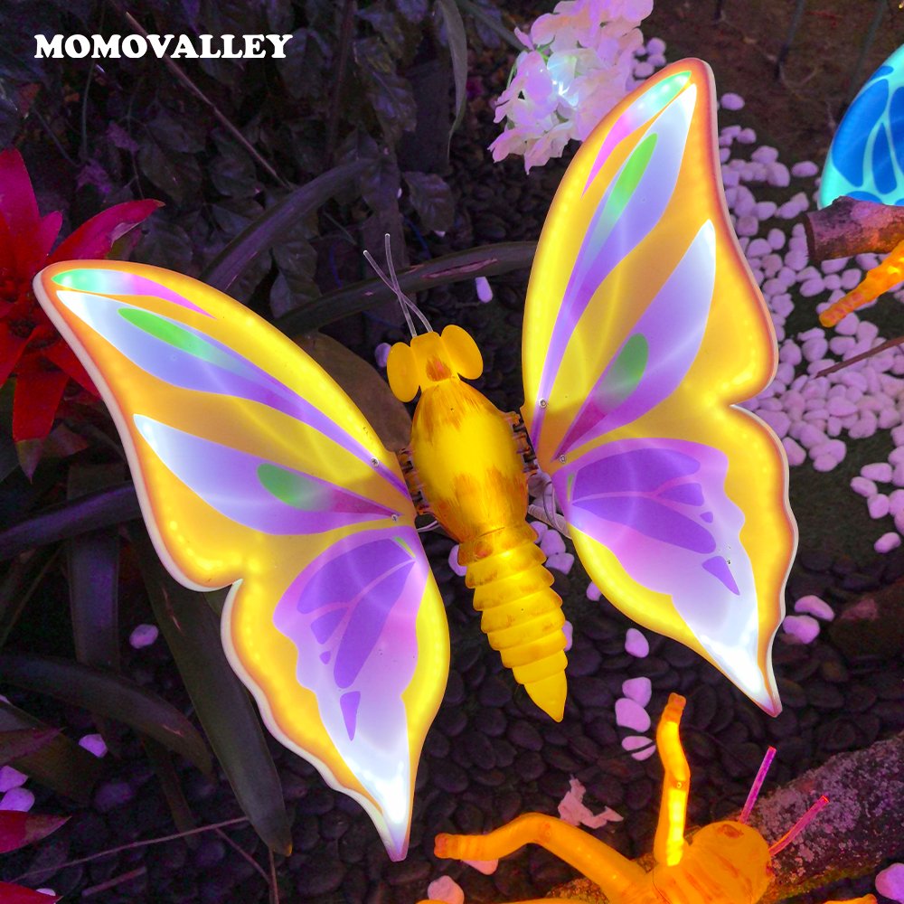 Trending Products 2024 New Arrivals IP65 Landscape Christmas Parks 47Cm Led Moving Decoration Lights Spooky Realistic butterfly