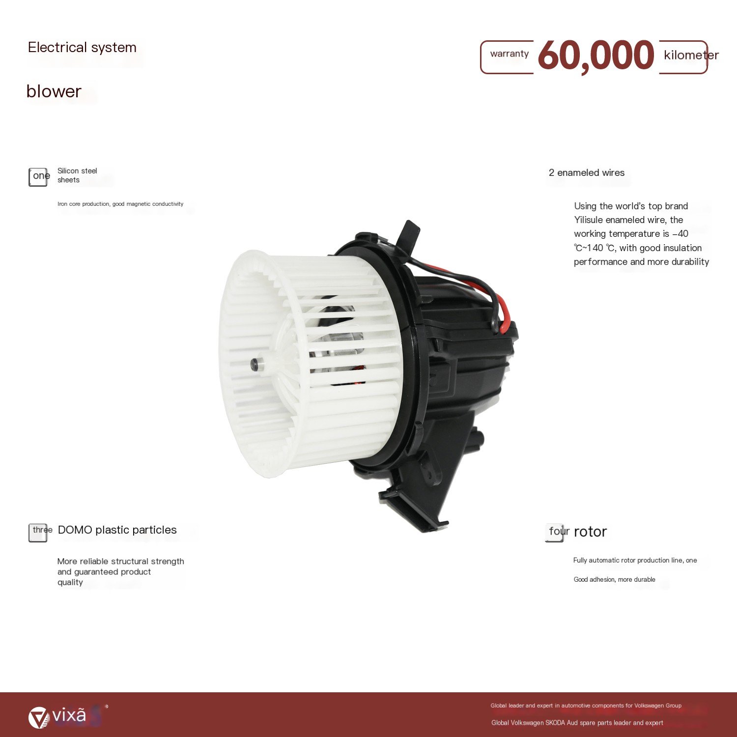 Replacement Blower Motor for Car for SUV Heater Blower Motor 34D819015 for VW Skoda