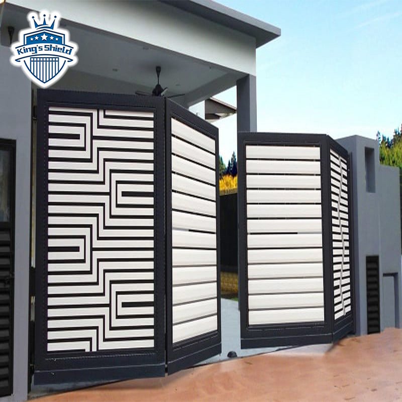 Driveway Slat Privacy Mansion Main House Bifold Type Villa Electric Auto Design Aluminum Folding Gate