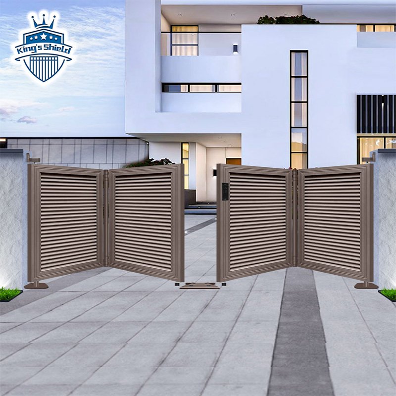 Driveway Slat Privacy Mansion Main House Bifold Type Villa Electric Auto Design Aluminum Folding Gate