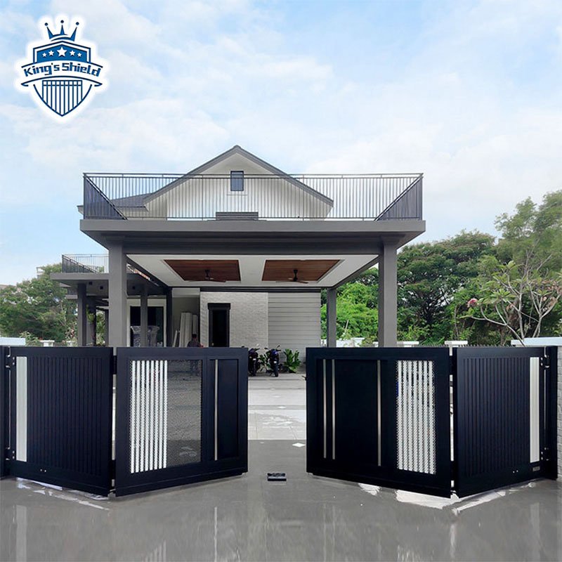 Driveway Slat Privacy Mansion Main House Bifold Type Villa Electric Auto Design Aluminum Folding Gate