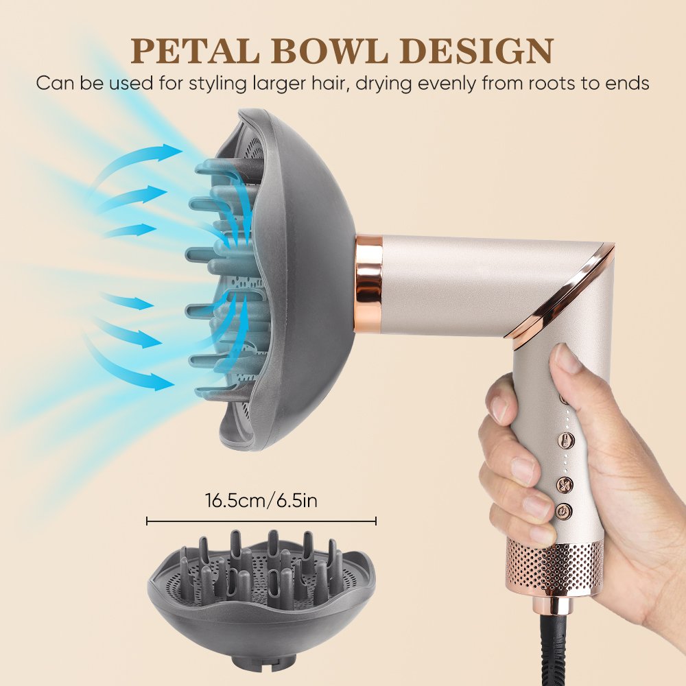 7 in 1 Hot Air Brush Metal Blow Drier 110000 Rpm Multi Styler Brushless Foldable High Speed Hair Dryer Rotating Brush