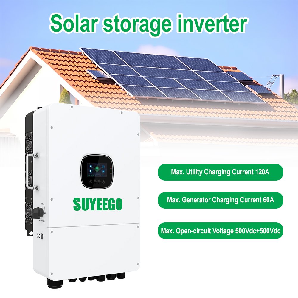 SUYEEGO 6kw 8kw 10kw 12kw IP65 Home Solar System RS485 LCD Display Multiple Safety Approvals Single Parallel Hybrid Inverter