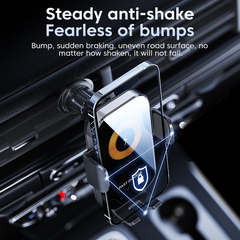 Hot Selling Universal Fast Wireless Car Charger Infrared Auto Clamp Car Phone Holder Automatic Induction Car Phone Charger
