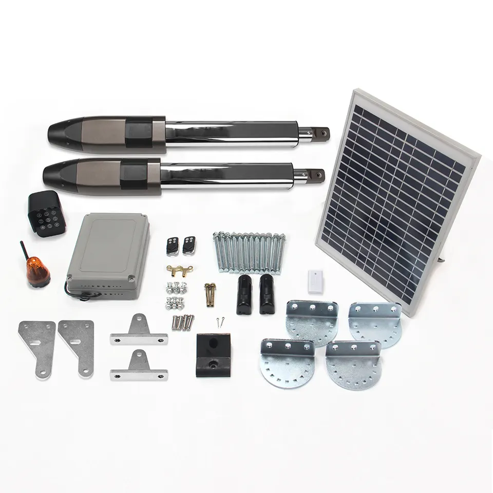 Articulated Arm Solar Powered Two-door Gate Motor Pkm C03 Dual Smart Swing Gate Opener Wifi