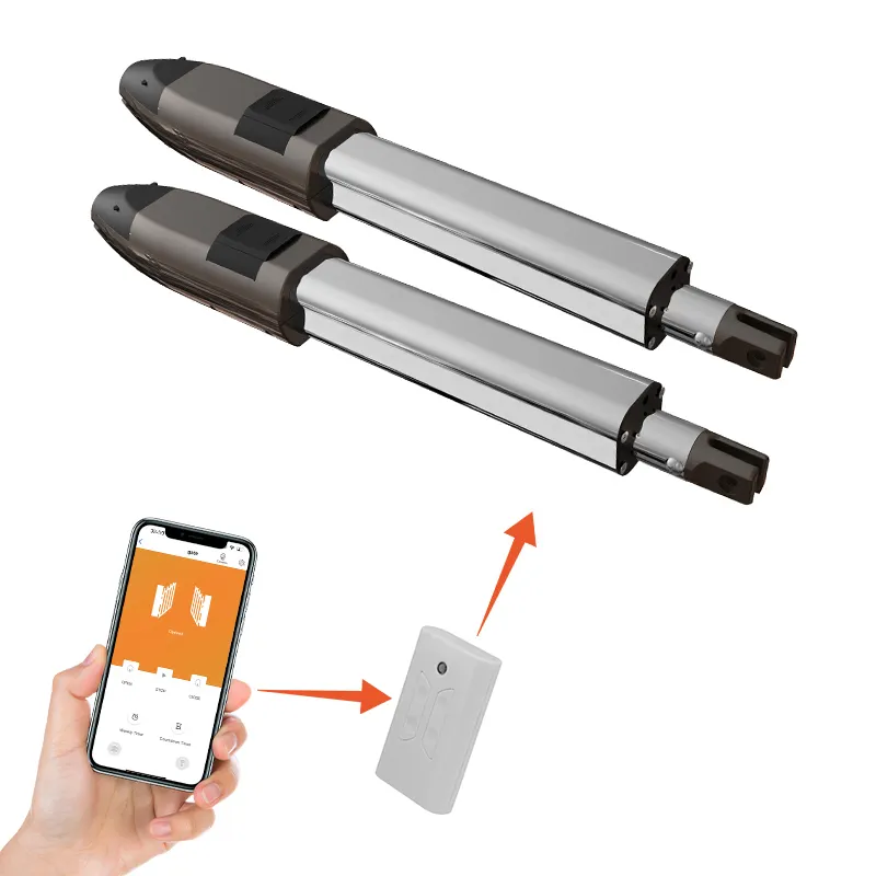 Articulated Arm Solar Powered Two-door Gate Motor Pkm C03 Dual Smart Swing Gate Opener Wifi