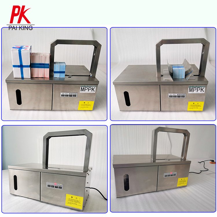 Tabletop Tape Strapping Machine 12mm Wide Strapping Film Banding Vegetable Machine Heat Sealing OPP Banding Machine