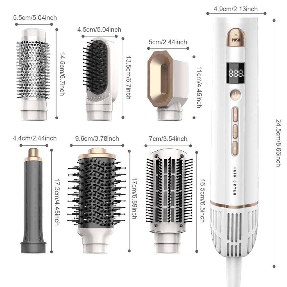 110000 7 in 1auto Wholesale Strong Hot and Cold Hair Dryer Hot air Brush Comb High Speed Hair Dryer