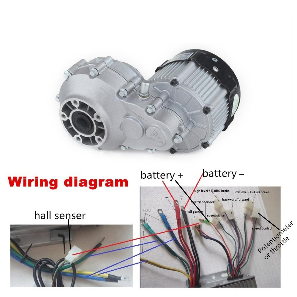 48V 60V 72V Brushless Motor Electric Tricycle Rear Axle 1200W 1500W 1800W 2200W Dc Gear Motor