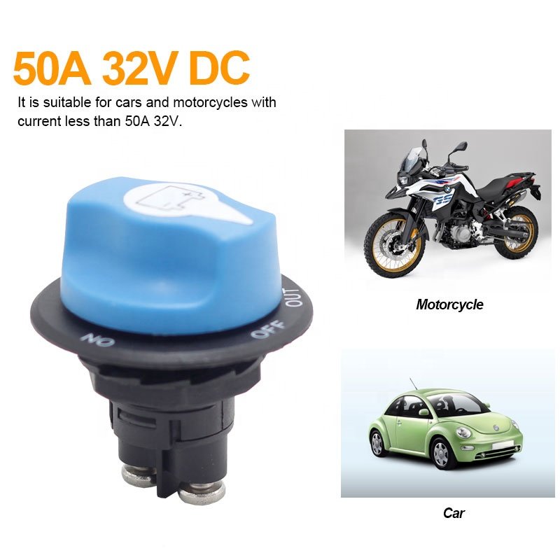 50A Car Battery Power Cut Off Switch Isolator Rotary Disconnect Switch for Car Motorcycle Boat Truck RV Auto Accessories
