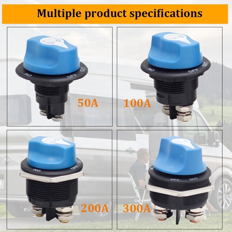 50A Car Battery Power Cut Off Switch Isolator Rotary Disconnect Switch for Car Motorcycle Boat Truck RV Auto Accessories