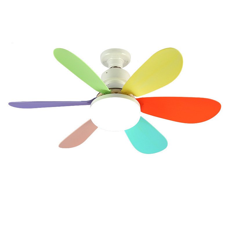 E27 Modern Kid 16 Inch LED Ceiling Fan Flower Shape Remote Control for Living Room Bedroom Decorative Fan Lamp for Bathroom Use
