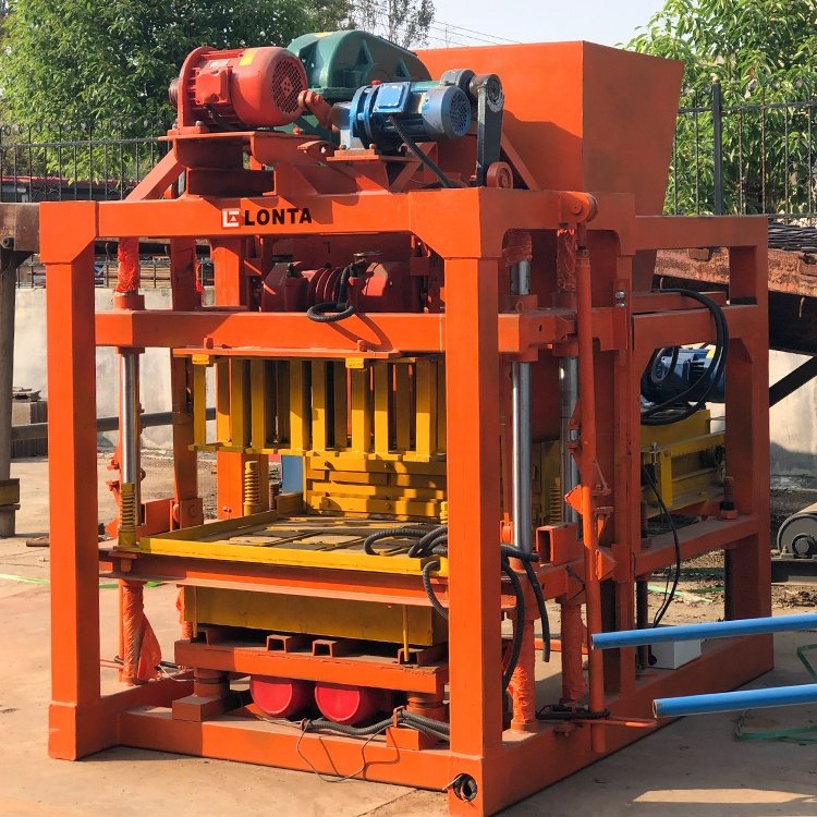 LONTA QTJ4-28 Semi Automatic 6 Inch Interlock Hollow Solid Paver Maker Cement Concrete Brick Block Making Machine Brique