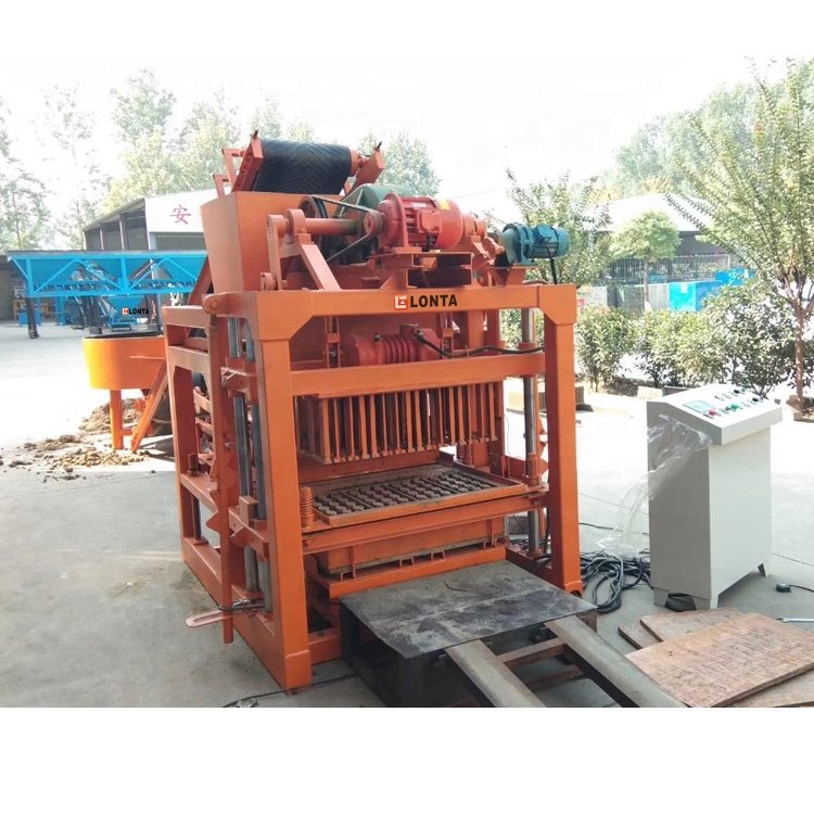 LONTA QTJ4-28 Semi Automatic 6 Inch Interlock Hollow Solid Paver Maker Cement Concrete Brick Block Making Machine Brique