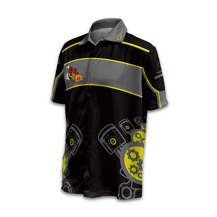 Custom Quick Dry Unisex Cheap Spandex Polyester Mans T Shirts Motor Racing Crew Shirts Pit Crew Zipper Polo Shirt